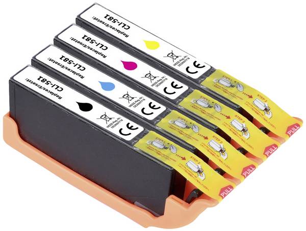Renkforce Ink náhradní Canon CLI-581BK, CLI-581C, CLI-581M, CLI-581Y kompatibilní kombinované balení černá, azurová, purppurová, žlutá  RF-5718880