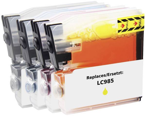 Renkforce Ink náhradní Brother LC-985BK, LC-985C, LC-985M, LC-985Y kompatibilní kombinované balení černá, azurová, purppurová, žlutá  RF-5718884