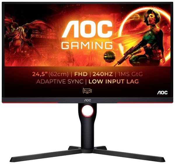 AOC 25G3ZM/BK herní monitor 62.2 cm (24.5 palec)1920 x 1080 Pixel, 16:9, 0.5 ms, VA LCD