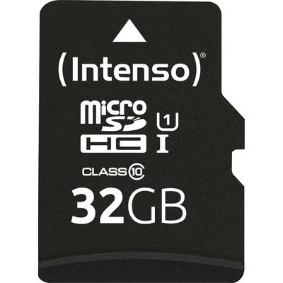 Mikro-SD karta Intenso, 32 GB, třída 10, vhodná pro vysokou rychlost a kapacitu. Kompatibilní s různými zařízeními.