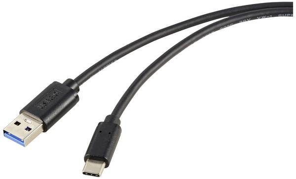 Renkforce USB kabel  USB 3.2 Gen2 USB-C ® zástrčka, USB-A zástrčka 1.00 m černá kompletní stínění RF-5720404