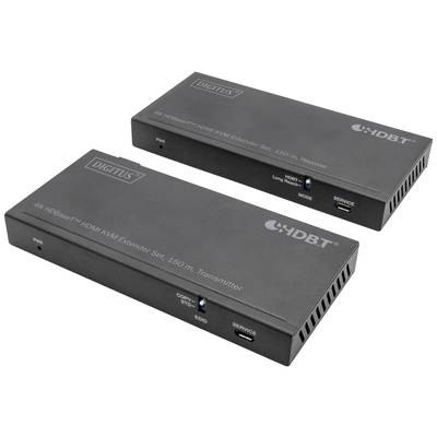 Sada 4K HDMI prodlužovače skládající se z vysílače a přijímače, vhodná pro přenos HDMI signálů na dlouhé vzdálenosti.