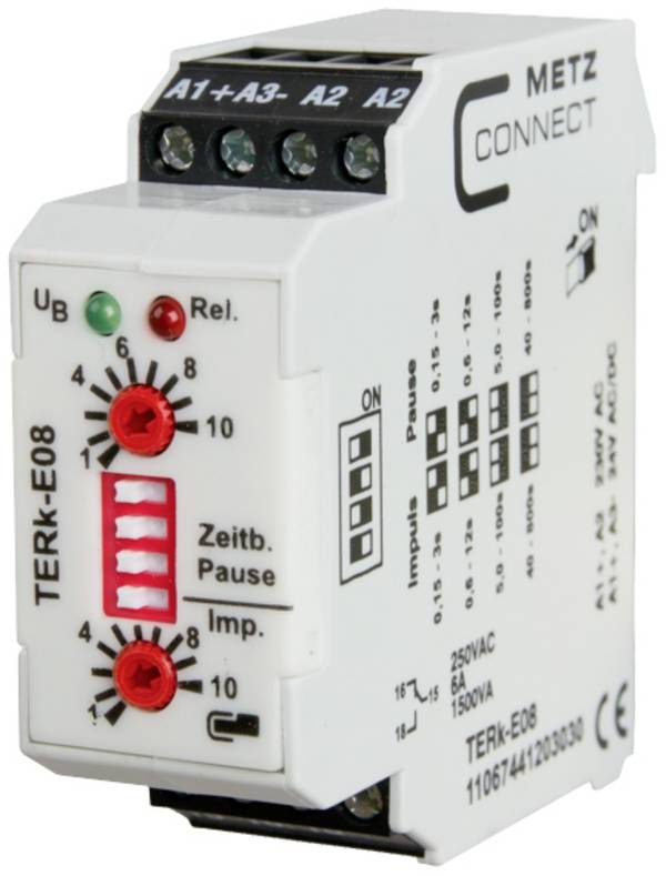 Metz Connect TERk-E08 11067441203030 časové relé, 250 V/AC, 6 A, 1 ks