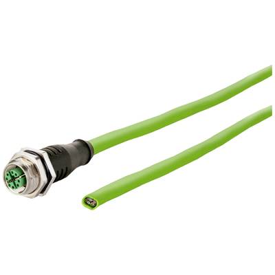 Metz Connect 142M2X20050 M 12 síťové kabely, propojovací kabely CAT 6A S/FTP 5.00 m zelená krytí PUR, odolné proti kysel