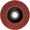 Červený brusný kotouč s lamelami, které se radiálně rozprostírají od středu ke vnějšímu okraji. Používá se k broušení povrchů.