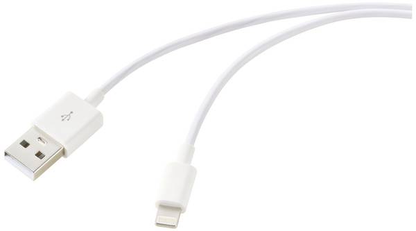 Renkforce USB kabel USB 2.0 USB-A zástrčka, Apple Lightning konektor 2.00 m bílá (ledový vzor) RF-5724086