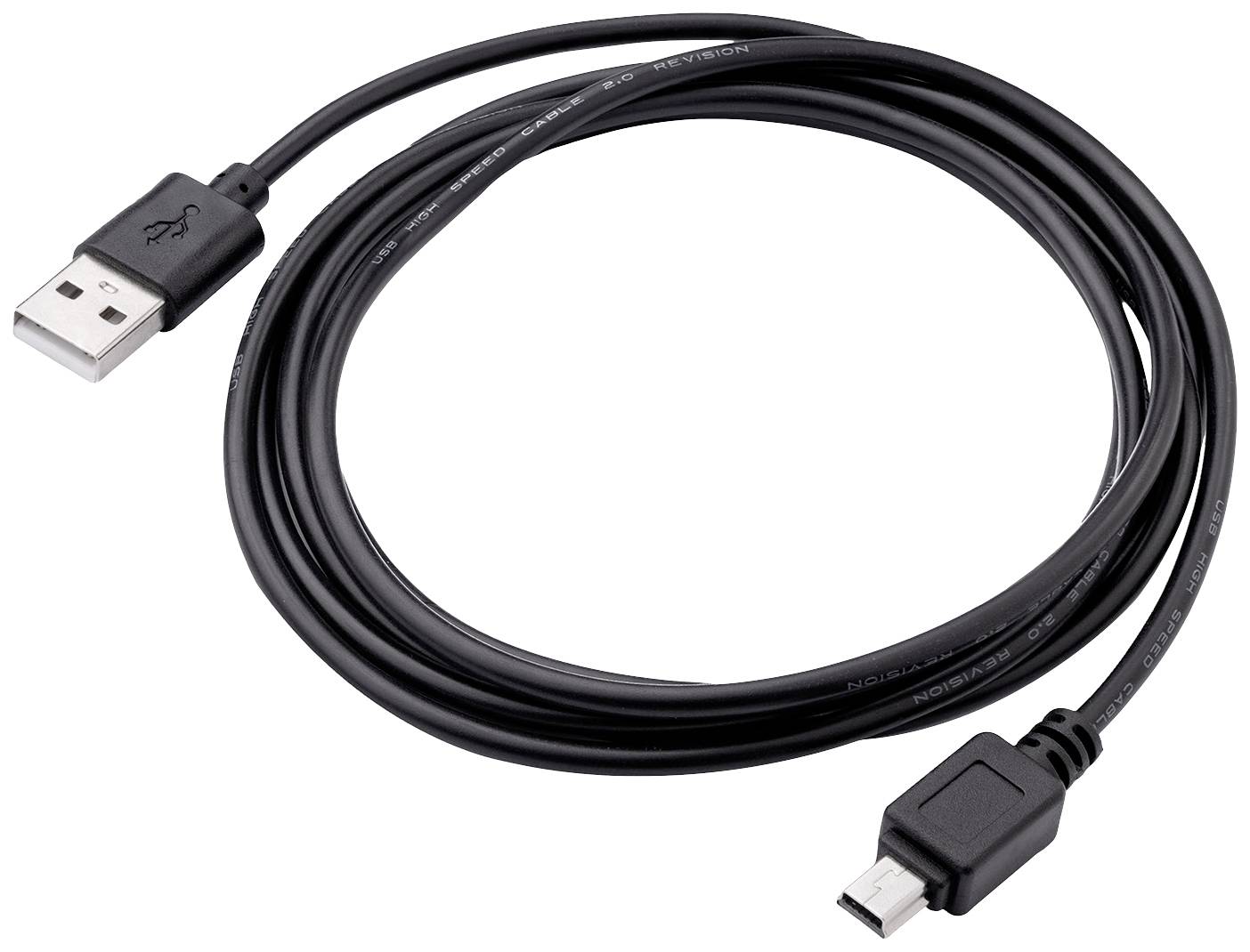 Černý USB kabel se standardním USB-A konektorem a Micro-USB-B konektorem, vhodný pro přenos dat a nabíjení zařízení.