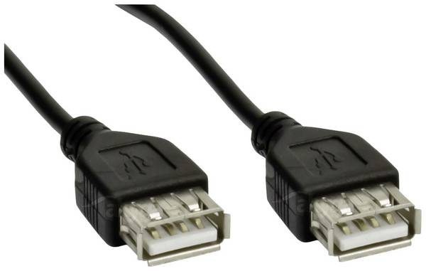 Akyga USB kabel USB 2.0 USB-A zásuvka, USB-A zásuvka 1.80 m černá AK-USB-06