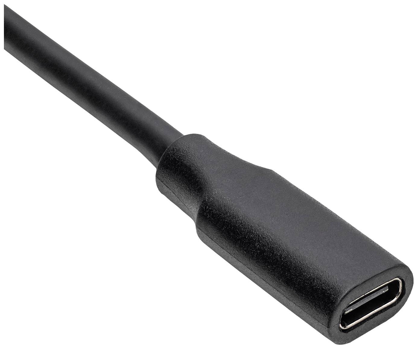 USB-C konektor v černé barvě, vhodný pro připojení zařízení jako jsou smartphony nebo notebooky pro přenos dat nebo nabíjení.