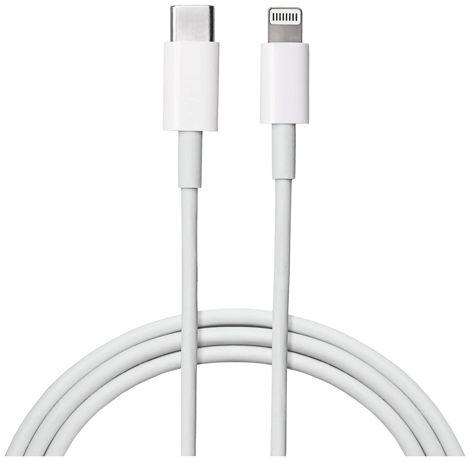 USB-C a Lightning kabely pro přenos dat a nabíjení, bílé.