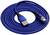 Modré USB kabel s USB-A a USB-C konektory, stočené a namotané.