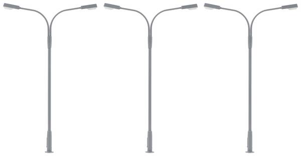Faller H0 pouliční lampa dvojité hotový model 180120 3 ks