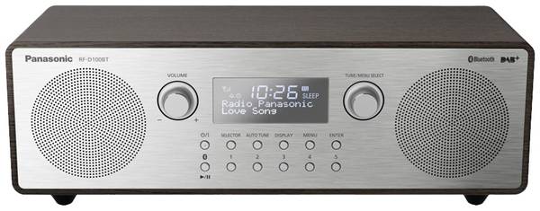 Panasonic RF-D100BTEGT RF-D100BTEGT stolní rádio, FM, DAB+, AUX, Bluetooth, DAB+, FM, funkce alarmu, stříbrná, hnědá