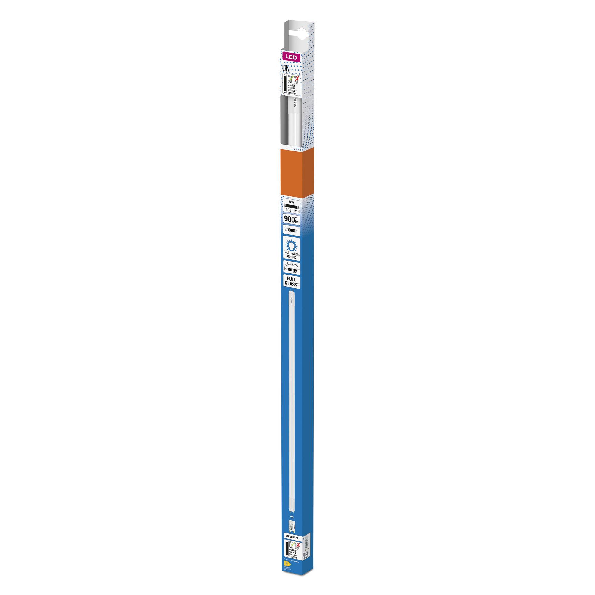 Obal pro LED zářivku poskytující 32 wattů, s životností 25 000 hodin, energeticky úspornou podle evropských norem.