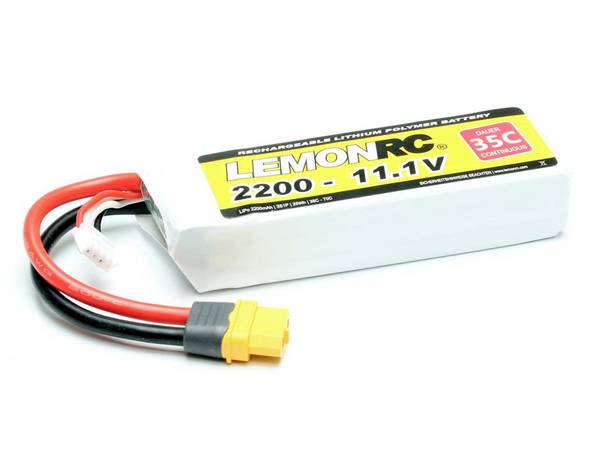 LemonRC 15720 akupack Li-Pol (modelářství), 11.1 V, 2200 mAh, články 3, 35 C, Softcase, XT60