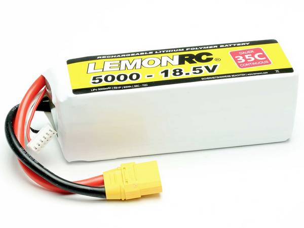 LemonRC 15738 akupack Li-Pol (modelářství), 18.5 V, 5000 mAh, články 5, 35 C, Softcase, XT90