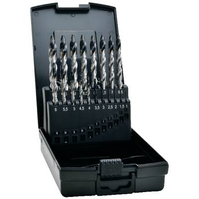 Sada vrtáků v černém boxu, různé velikosti od 1 do 10 mm. Vhodné pro kov, dřevo a plast.