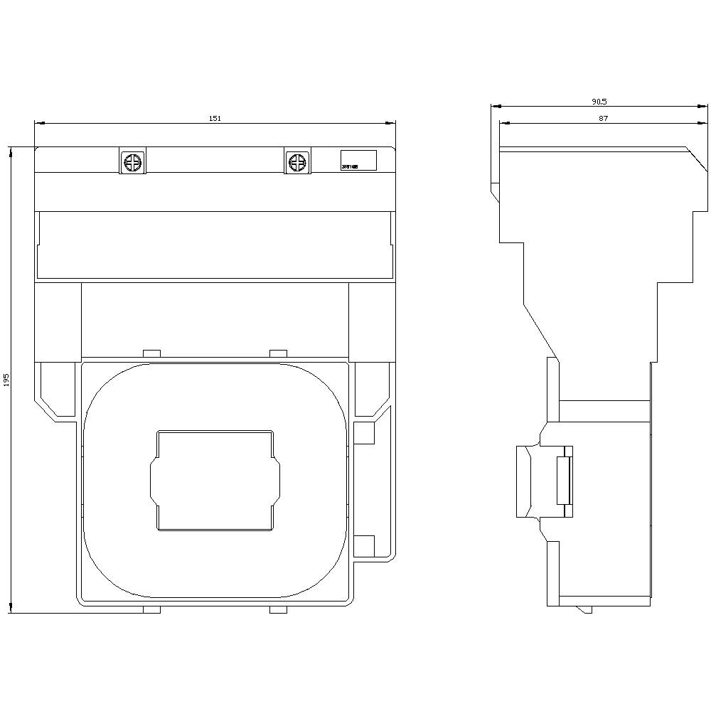 Technický diagram zobrazuje přední a boční pohled na zařízení s rozměry: 151 mm šířky, 97 mm hloubky.