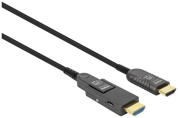 Manhattan HDMI kabel Zástrčka HDMI-A, Zástrčka HDMI Micro-D 100 m černá 355551 4K UHD HDMI kabel
