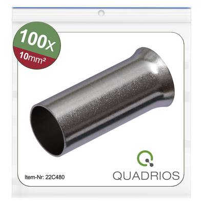 '100x 10mm² kovové kabelové oko v průhledném obalu. Katalogové číslo 22C480. Značka: Quadrios.'