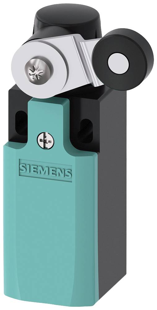 Spínač s pákovým mechanismem a logem Siemens, typický pro průmyslové aplikace.