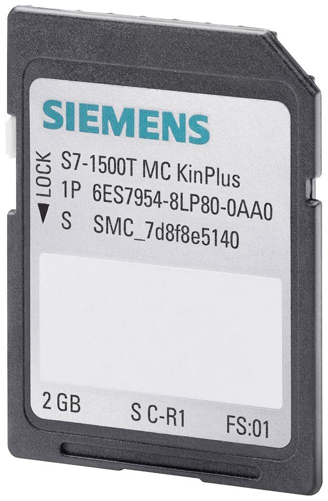 Paměťová karta Siemens S7-1500T s kapacitou 2 GB a číslem dílu 6ES7954-8LP80-0AA0.