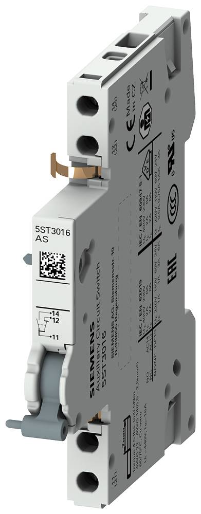 Svorkovnice Siemens 5ST3016 s popiskami a připojovacími svorkami, vhodná pro použití v elektrických obvodech.