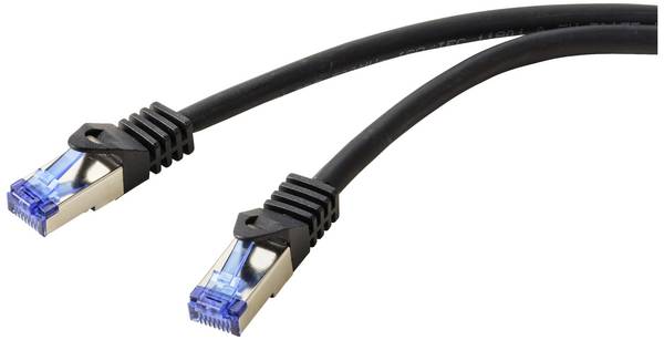 Renkforce RF-6830460 RJ45 síťové kabely, propojovací kabely CAT 6A S/FTP 1.00 m černá  1 ks