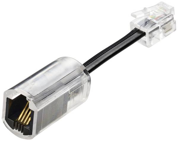 Renkforce konektor proti zauzlování kabelu adaptér [1x RJ11 zástrčka 4p4c - 1x RJ10 zásuvka 4p4c] 3.00 cm černá (transparentní)
