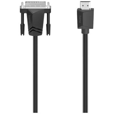 'DVI na HDMI kabel od Hama, černé barvy, s obdélníkovými koncovkami na obou stranách, určený pro propojení DVI a HDMI zařízení.'
