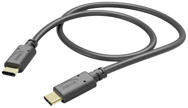 Hama Nabíjecí kabel USB  USB 2.0 USB-C ® zástrčka, USB-C ® zástrčka 1.00 m černá Pozlacený 00201589