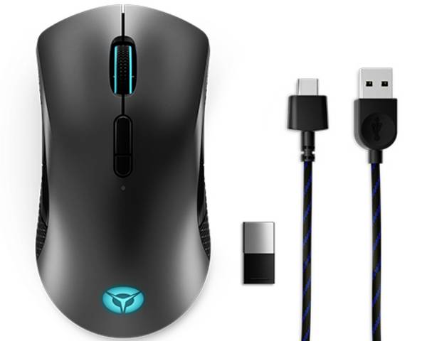 Lenovo Legion M600 optická herní myš, přenos bezdrátový, kabelový, 8 tlačítko, 16000 dpi, černá