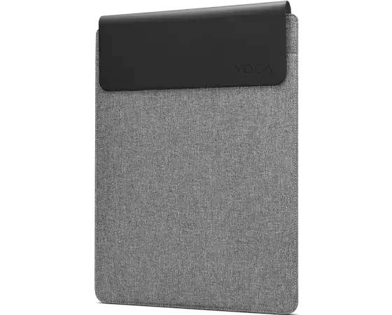 Šedočerná taška na notebook s nápisem 'Yoga', nahoře černá a dole šedá, s jednoduchým a moderním designem.