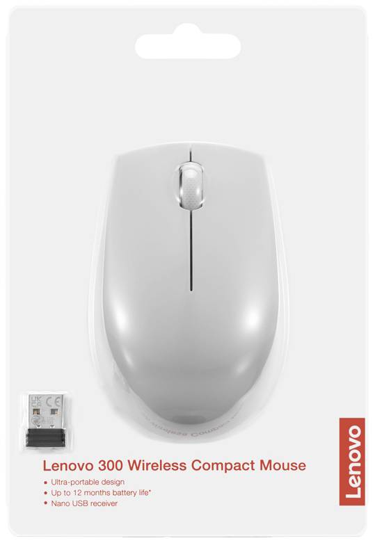 Bezdrátová myš Lenovo s nano USB přijímačem, ultra přenosný design, výdrž baterie až 12 měsíců. Baleno v blistrovém obalu.
