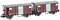 Dva hnědé nákladní vozy s šedými střechami, propojené a stojící na kolejích. Jeden z nich nese nápis 'Fleischmann'.