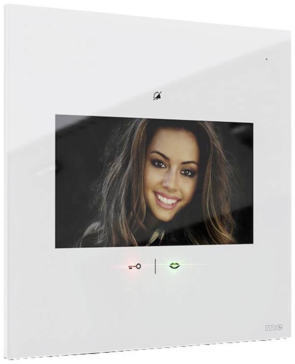 m-e modern-electronics VDV-1107 W bezdrátový, Wi-Fi domovní IP/video telefon vnitřní jednotka, bílá, 41280