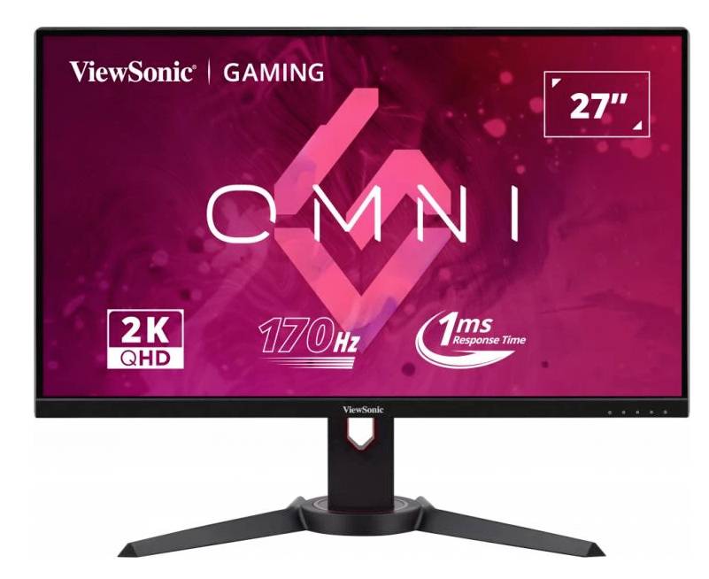 Herní monitor od ViewSonic s úhlopříčkou 27 palců, rozlišením 2K QHD, obnovovací frekvencí 170 Hz a dobou odezvy 1 ms.