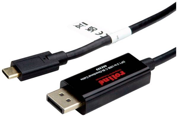 Roline 11.04.5958 USB-C® / DisplayPort adaptér [1x USB-C® zástrčka - 1x zástrčka DisplayPort] černá 4K UHD 2.00 m