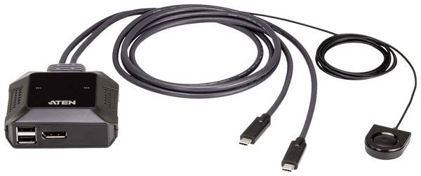 ATEN US3312 2-Port USB-C 4K DisplayPort  přepínač KVM DisplayPort USB 4096 x 2160 Pixel