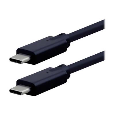 Dva černé USB-C konektory před bílým pozadím.