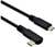 Dva černé USB-C kabely s lomením konektoru, vhodné pro připojení v těsných prostorech, zobrazené na bílém pozadí.