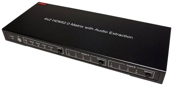 Roline  4x2 porty HDMI matrix přepínač HDMI dálkové ovládání 3840 x 2160 Pixel