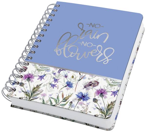 <br>  Sigel<br>  Jolie Misty Meadows<br>  JN619<br>  poznámková kniha se spirálovou vazbou<br>  tečkovaná lineatura (tečkované čtverečky)<br>  fialová, modrá, zelená<br>  120 listů<br>  DIN A5<br>