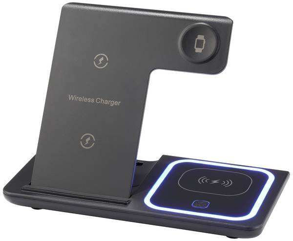 Renkforce bezdrátová indukční nabíječka 15 W RF-QiWC3in1-01 RF-5780662  Výstup Magnetické připojení černá