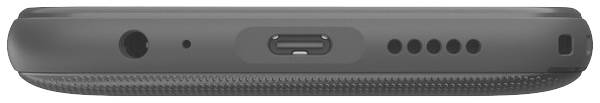 Spodní strana smartphonu s USB-C portem, konektorem pro sluchátka a reproduktorovými mřížkami.