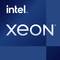Logo 'Intel Xeon' na modrém pozadí.