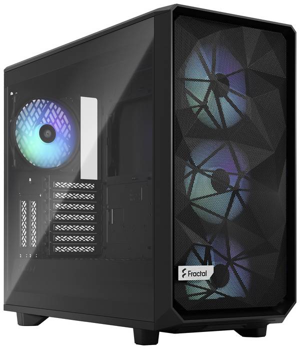 Fractal Design Meshify 2 RGB midi tower PC skříň  černá integrované osvětlení