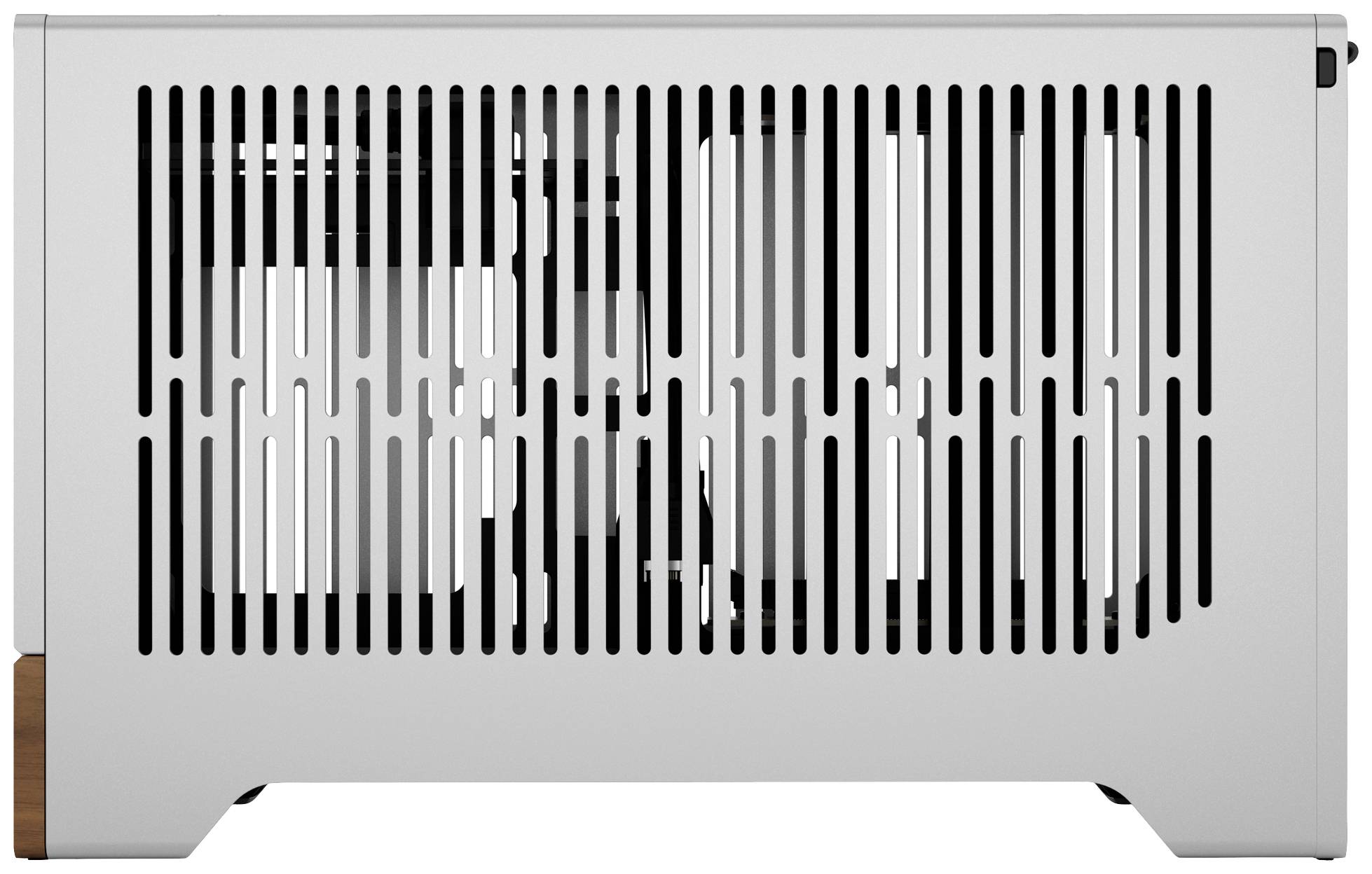 Moderní počítačový větrák s horizontálními ventilačními štěrbinami chrání vnitřní komponenty a umožňuje cirkulaci vzduchu.