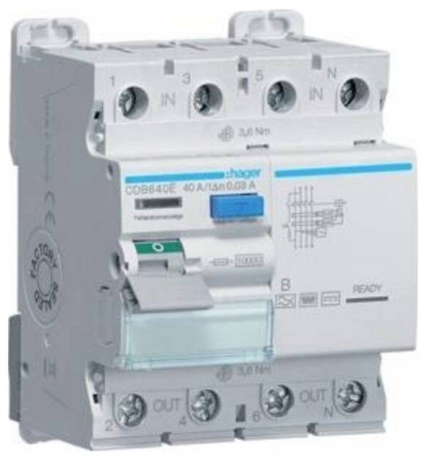 Hager CDB640E CDB640E proudový chránič zbytkový proudový chránič B 40 A 0.03 A 230 V, 400 V