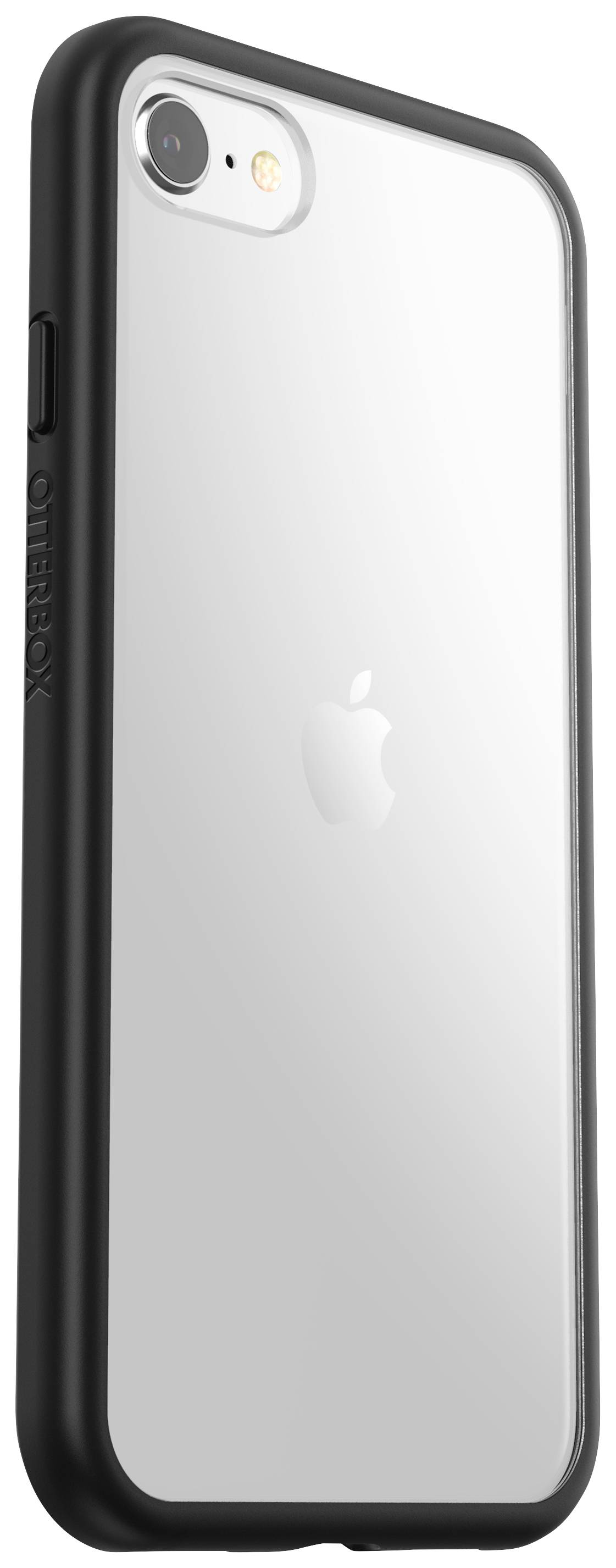 Smartphone v robustním černém obalu s viditelnými čočkami fotoaparátu a logem Apple na zadní straně.